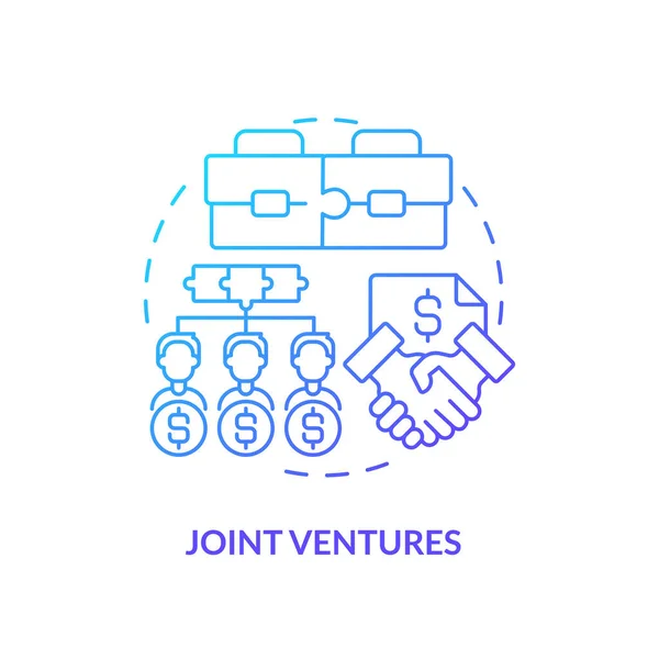 Gradiente Joint Ventures Icono Vector Aislado Inversión Extranjera Directa Delgada — Vector de stock