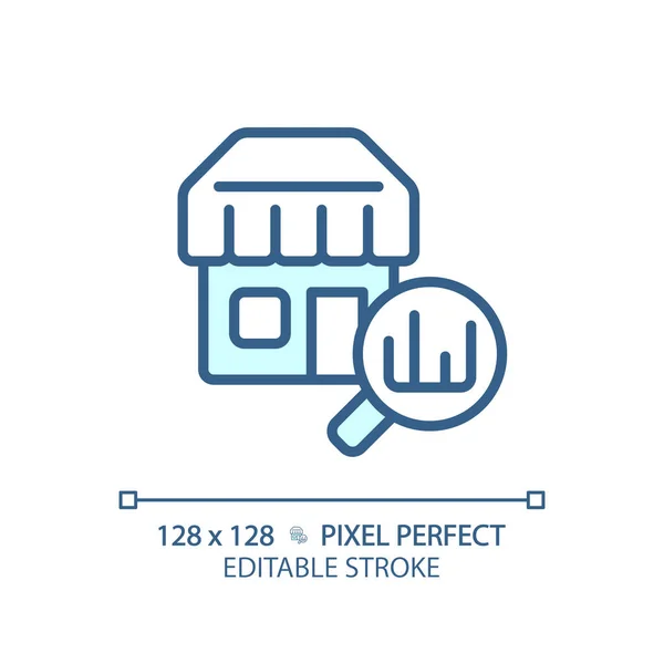 Pixel Tökéletes Szerkeszthető Kék Outlet Ikon Elszigetelt Vektor Termékmenedzsment Vékony — Stock Vector