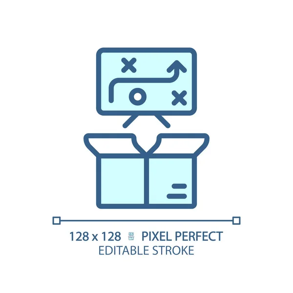 Pixel Tökéletes Szerkeszthető Kék Teljesítmény Módszer Ikon Elszigetelt Vektor Termékmenedzsment — Stock Vector