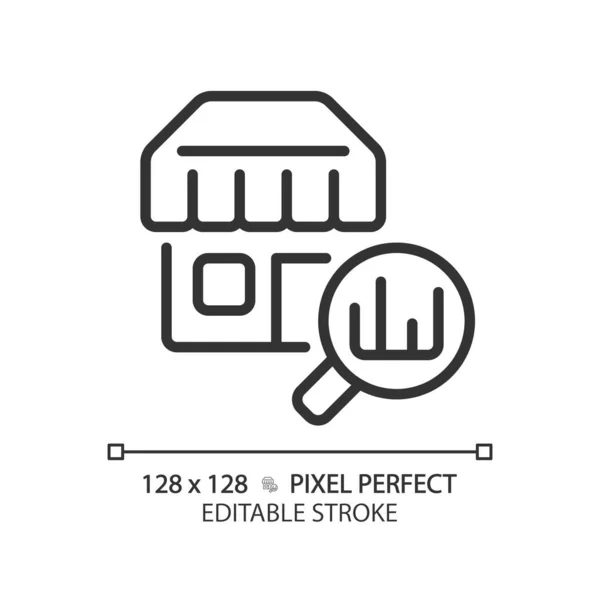 Icono Salida Negra Editable Perfecto Del Pixel Vector Aislado Ilustración — Vector de stock