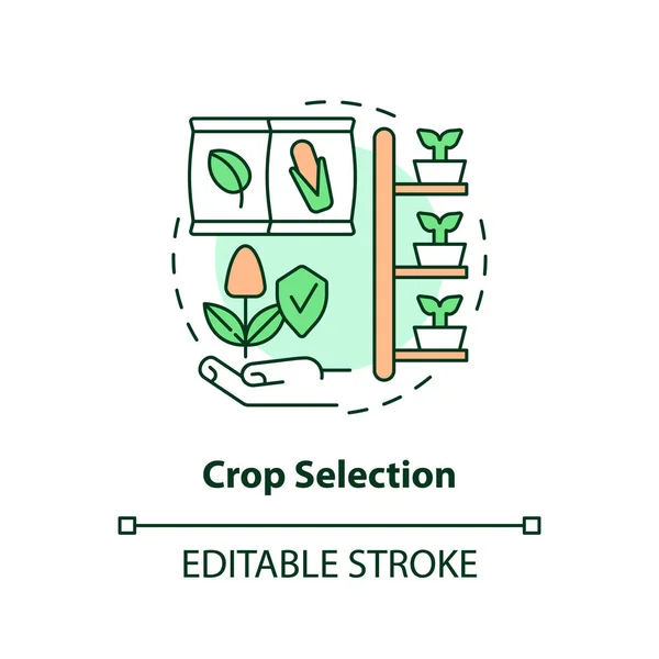 Icono Selección Cultivos Personalizable Que Representa Concepto Agricultura Vertical Hidroponía — Vector de stock