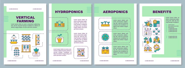 Modèle Brochure Verte Agricole Verticale Conception Dépliant Avec Des Icônes — Image vectorielle