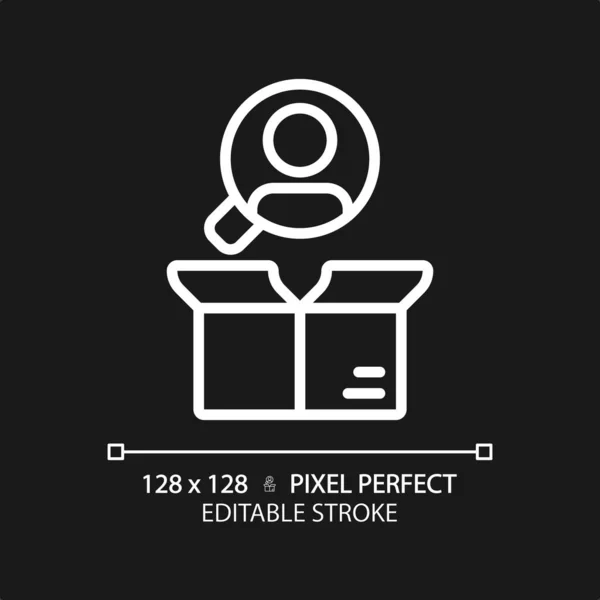 Pixel Perfetto Modificabile Bianco Cliente Focus Icona Vettore Isolato Illustrazione — Vettoriale Stock