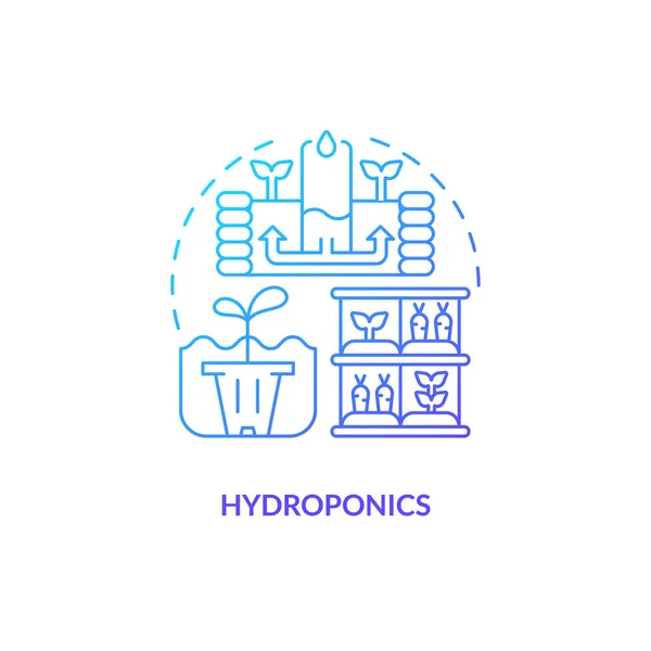 Ikona Hydroponiki Gradientowej Przedstawiająca Koncepcję Rolnictwa Pionowego Izolowany Wektor Ilustracja — Wektor stockowy