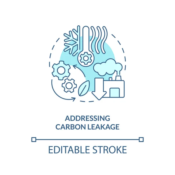 Düzenlenebilir Karbon Sızıntısı Doğrusal Konsepti Izole Edilmiş Vektör Karbon Sınır — Stok Vektör