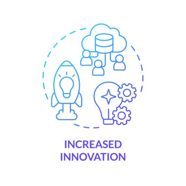 Artan yenilik kavramı ince çizgi simgesi, veri demokratikleşmesini temsil eden izole vektör.