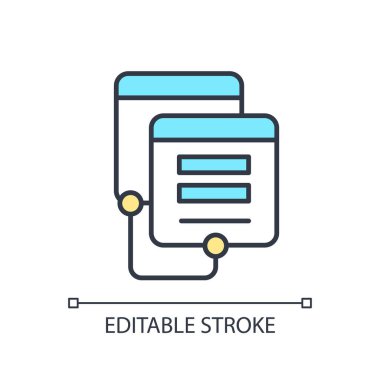 Veri demokratikleşmesini temsil eden düzenlenebilir uygulama programlama arayüzü simgesi, izole edilmiş vektör, ince çizgi illüstrasyonu.