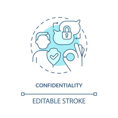 Düzenlenebilir doğrudan iletişim mavi ikonu konsepti, izole edilmiş vektör, hükümetin ince çizgi illüstrasyonu.