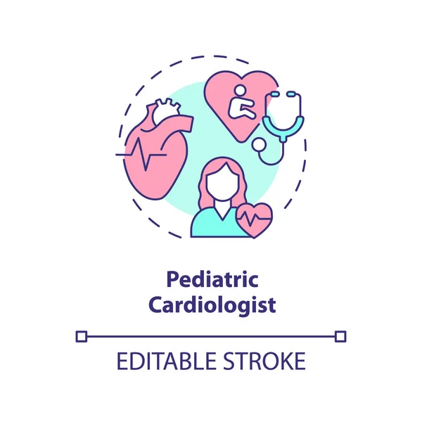 Παιδιατρική Καρδιολόγος Έννοια Εικονίδιο Καρδιολόγος Πρόληψη Ασθενειών Γιατρός Υγείας Κέντρο — Διανυσματικό Αρχείο