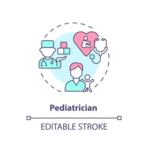 Pediatrician Concept Icon Primary Care Physician Child Doctor Children Health — Stock Vector