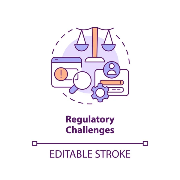 stock vector Editable regulatory challenges icon concept, isolated vector, lobbying government thin line illustration.