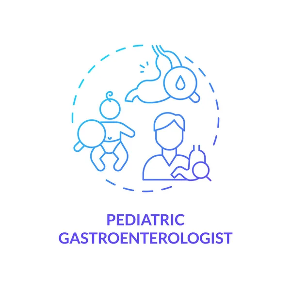 Icono Del Concepto Gradiente Azul Gastroenterólogo Pediátrico Sistema Digestivo Médico — Vector de stock