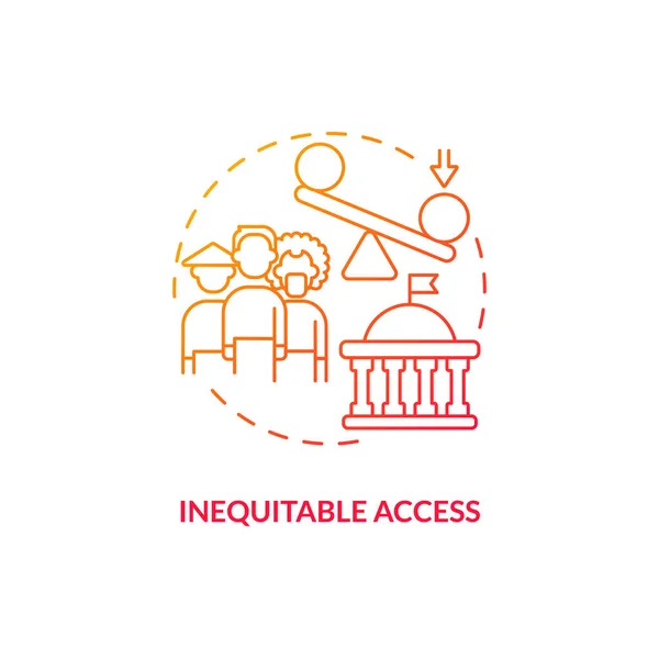 Gradient Inequitable Access Icon Concept Isolated Vector Lobbying Government Thin — Stock Vector