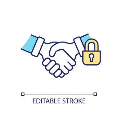 Düzenlenebilir şeffaflık simgesi eksikliği lobicilik hükümetini temsil ediyor, izole vektör, ince çizgi çizimi.