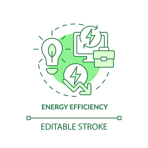 Concetto Icona Verde Modificabile Efficienza Energetica Vettore Isolato Illustrazione Della — Vettoriale Stock