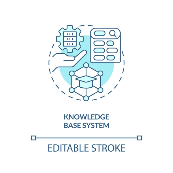 Επεξεργάσιμο Σύστημα Βάσεων Γνώσεων Λεπτή Γραμμή Μπλε Έννοια Εικονίδιο Απομονωμένο — Διανυσματικό Αρχείο