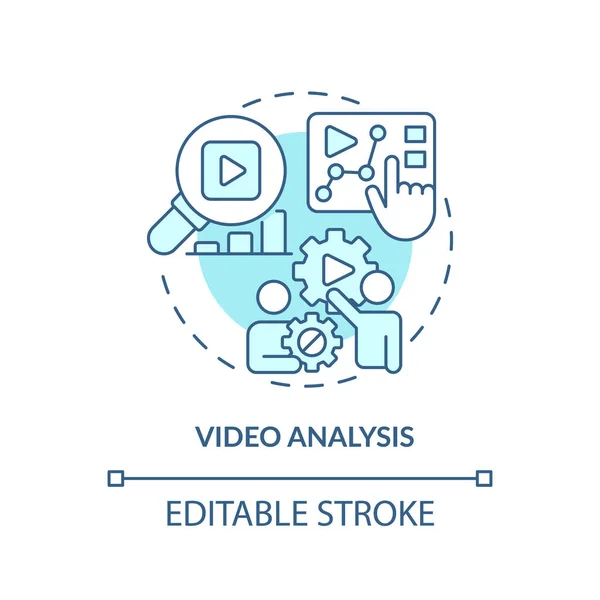 Icono Concepto Azul Suave Análisis Vídeo Aprende Los Demás Visión — Vector de stock