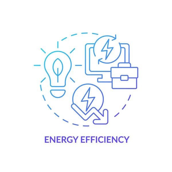 Blå Gradient Energieffektivitet Ikon Koncept Isolerad Vektor Hållbart Kontor Tunn — Stock vektor