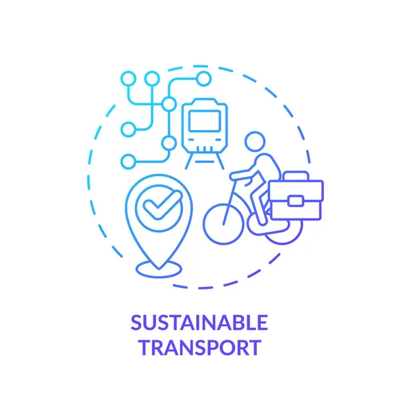 Niebieski Gradient Zrównoważona Koncepcja Ikony Transportu Odizolowany Wektor Zrównoważone Biuro — Wektor stockowy
