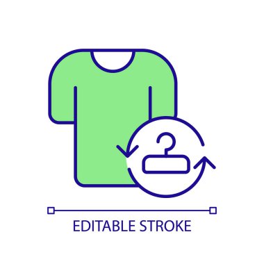 Sürdürülebilir ofisi temsil eden 2B yavaş moda ikonu, izole edilmiş vektör, ince çizgi illüstrasyonu.