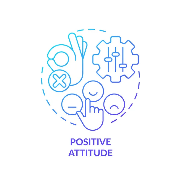 Atitude Positiva Ícone Conceito Gradiente Azul Construir Uma Relação Centrado —  Vetores de Stock
