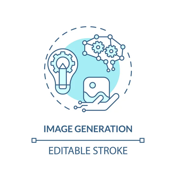 Concepto Icono Generación Imagen Editable Vector Aislado Para Ilustración Línea — Vector de stock