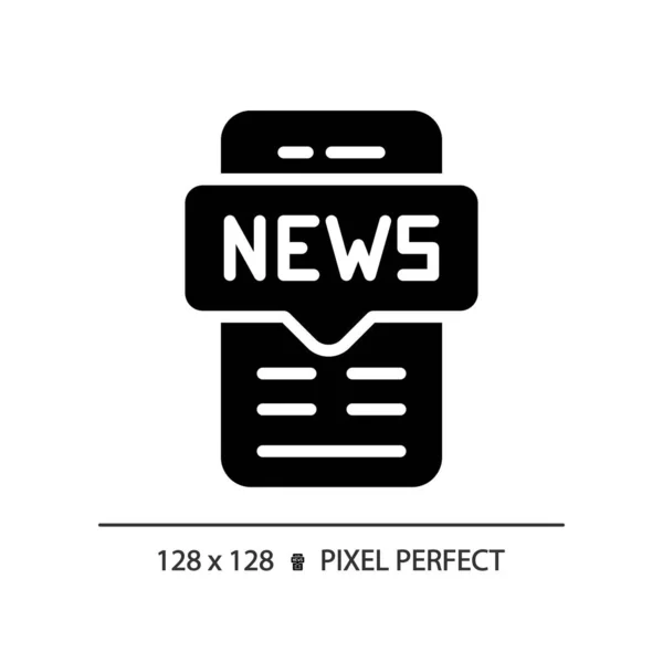 Pixel Perfekte Glyphen Stil Mobile Nachrichten Symbol Isolierter Vektor Dünne — Stockvektor