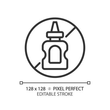 2B piksel mükemmel düzenlenebilir siyah hardalsız ikon, izole vektör, ince çizgi çizimi alerjensiz betimleme.