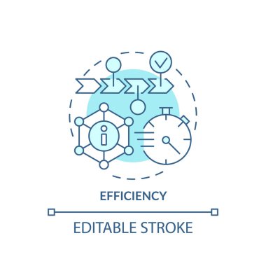 2B düzenlenebilir mavi simge verimliliği kavramı, izole edilmiş tek renkli vektör, sağlık işbirliği kaynakları ince çizgi çizimi.