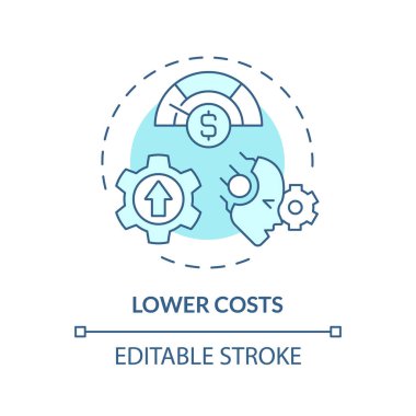 2D düzenlenebilir düşük maliyetli simge Yapay Zeka işlemini temsil ediyor, izole edilmiş vektör, mavi ince çizgi çizimi.