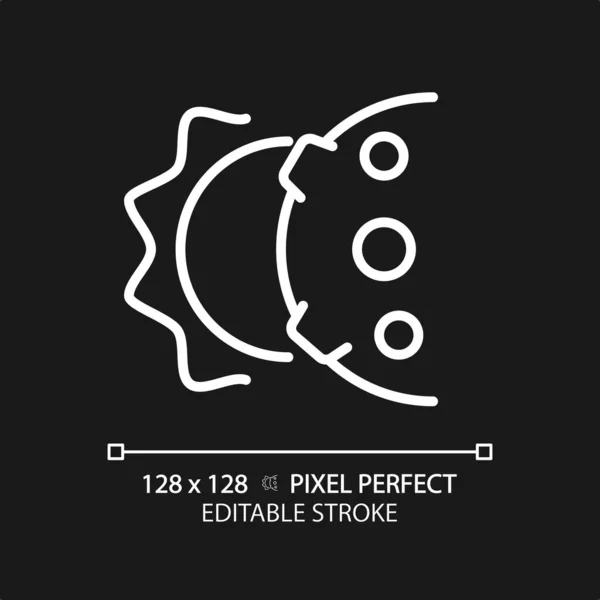 Solar Eclipse Pixel Perfect White Linear Icon Dark Theme Natural — Stock Vector