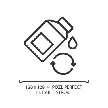 2B piksel mükemmel düzenlenebilir siyah araba motor yağı ikonu, izole vektör, ince çizgi basit illüstrasyon araba servisi ve tamir.