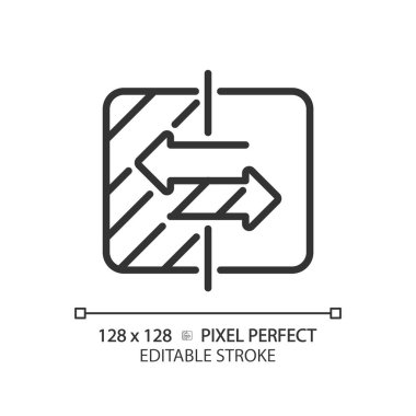 2B piksel mükemmel özelleştirilebilir siyah seçim simgesi, izole edilmiş vektör, ince çizgi çizimi karşılaştırmaları temsil ediyor.