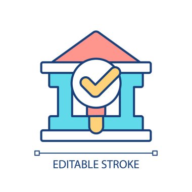 2B düzenlenebilir ince çizgi simgesi, izole edilmiş vektör, dijital para birimini temsil eden çok renkli illüstrasyon.