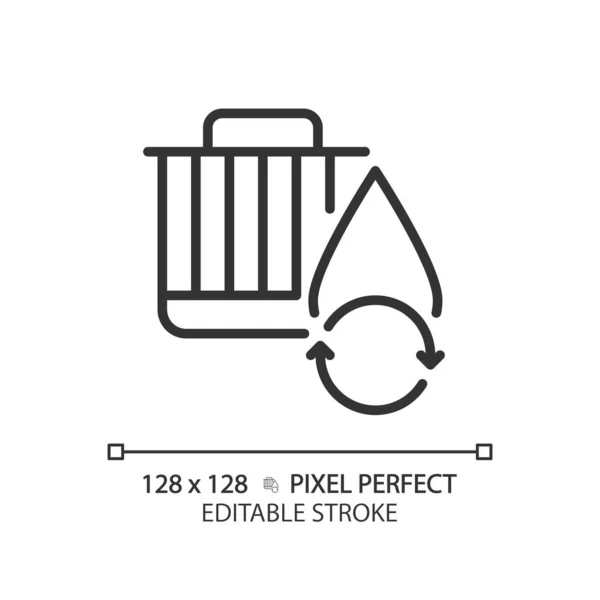 Icono Filtro Aceite Coche Negro Editable Perfecto Del Pixel Vector — Vector de stock