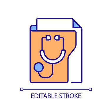 Sağlıklı birlikte çalışabilirlik kaynaklarını, izole edilmiş vektörü, çok renkli ince çizgi illüstrasyonunu temsil eden 2B düzenlenebilir temel seviye simgesi.