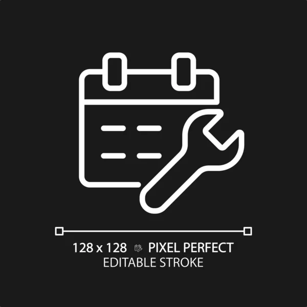 Pixel Perfektní Editovatelné Bílé Auto Servisní Ikona Izolovaný Vektor Tenká — Stockový vektor