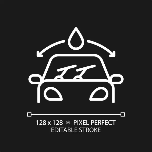 Pixel Perfect Editable White Car Windshield Icon Isolated Vector Thin — Stock Vector