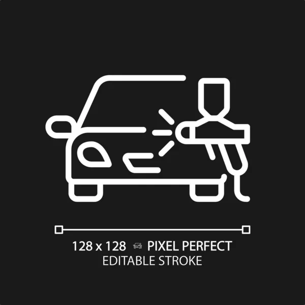 2Dピクセル完璧な編集可能なホワイトカーペイントアイコン 隔離ベクター 車のサービスと修理を表す薄いラインシンプルなイラスト — ストックベクタ