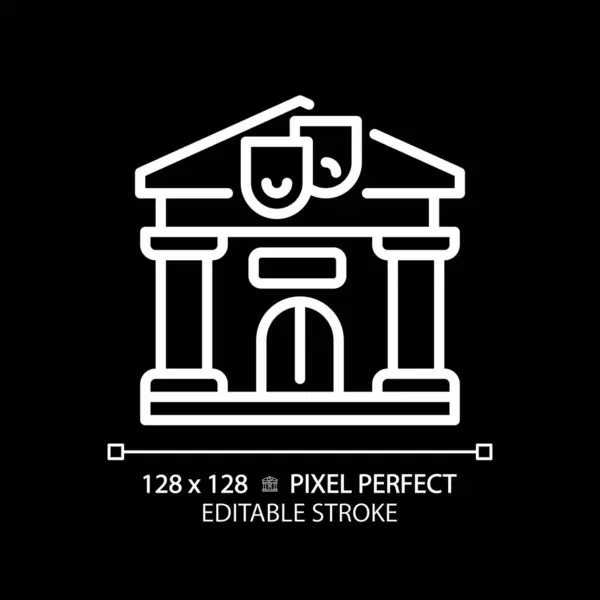 Pixel Perfekt Redigerbar Vit Bibliotek Ikon Isolerad Vektor Bygga Tunn — Stock vektor