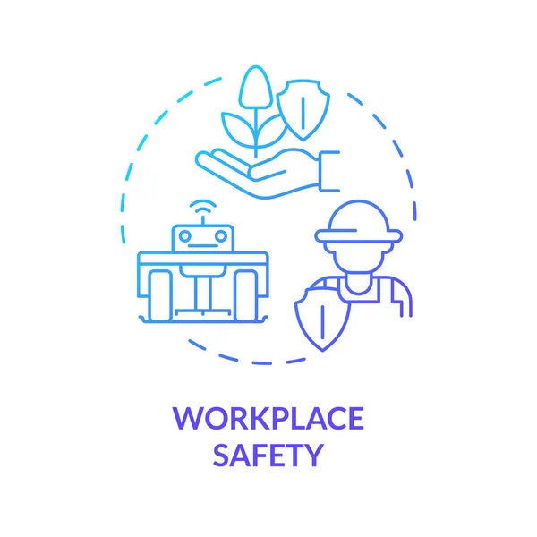Icono Concepto Gradiente Azul Seguridad Trabajo Protección Los Empleados Negocio — Vector de stock