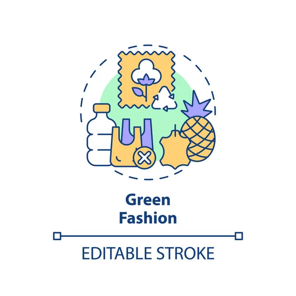 Editable Multicolor Icon Green Fashion Concept Simple Isolated Vector Sustainable — Stock Vector