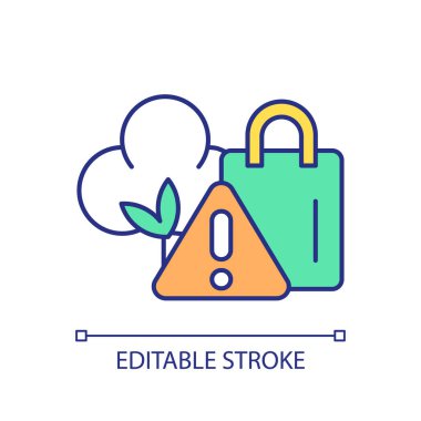 2B düzenlenebilir dövüş yeşillik ikonu sürdürülebilir modayı temsil ediyor, izole vektör, çok renkli ince çizgi çizimi.