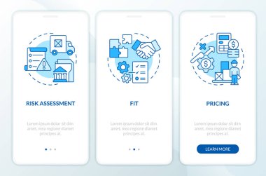 Satıcı yönetim mobil uygulama ekran setini temsil eden 2D simgeler. Satır simgeleri konsepti, UI, UX, GUI şablonu ile mavi grafik yönergelerini gezdir.