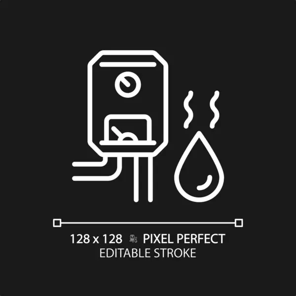 Pixel Perfekt Editierbare Weißwassererhitzer Symbol Isolierter Vektor Dünne Linie Illustration — Stockvektor