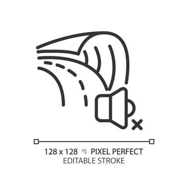 2D piksel mükemmel düzenlenebilir ses geçirmez yol simgesi, izole vektör, ses geçirmez ince çizgi çizimi.