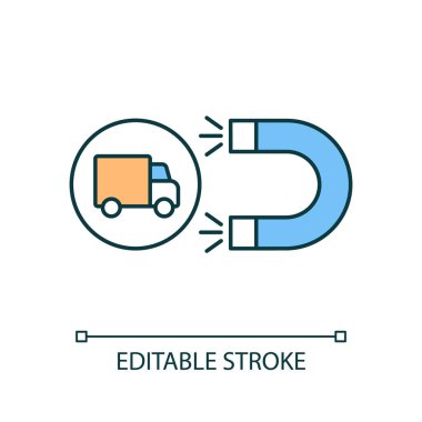 Düzenlenebilir satıcı, satıcı yönetimini temsil eden ikon, izole vektör, ince çizgi illüstrasyonu.