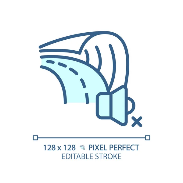 Icono Azul Insonorizado Editable Perfecto Del Camino Del Pixel Vector — Vector de stock
