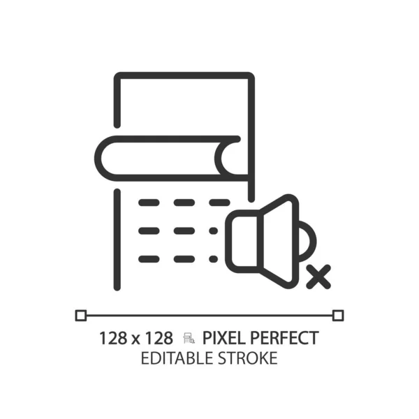 Pixel Perfecto Editable Pared Insonorizada Que Cubre Icono Negro Vector — Vector de stock