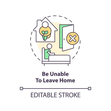 2B düzenlenebilir ev ince çizgi simgesi konsepti, izole vektör, çevrimiçi terapiyi temsil eden çok renkli illüstrasyondan ayrılamaz.